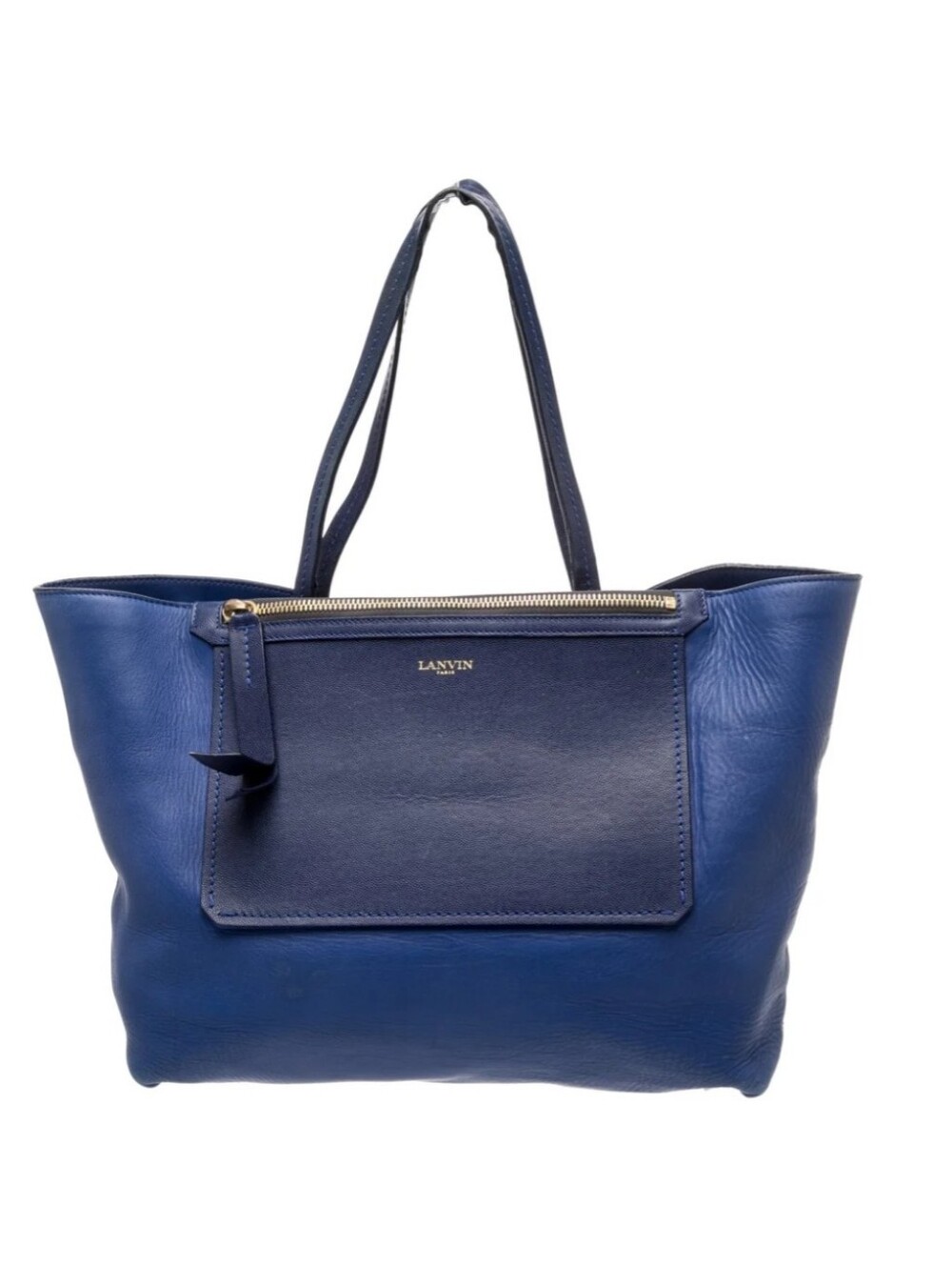 Lanvin Authentic Blue Leather Tote Bag